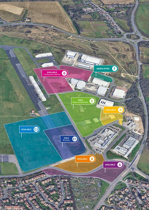 Plots A,B,C2,D,G, Faraday Business Park, Spitfire Way, Solent Airport at Daedalus, Lee-on-the-Solent, PO13